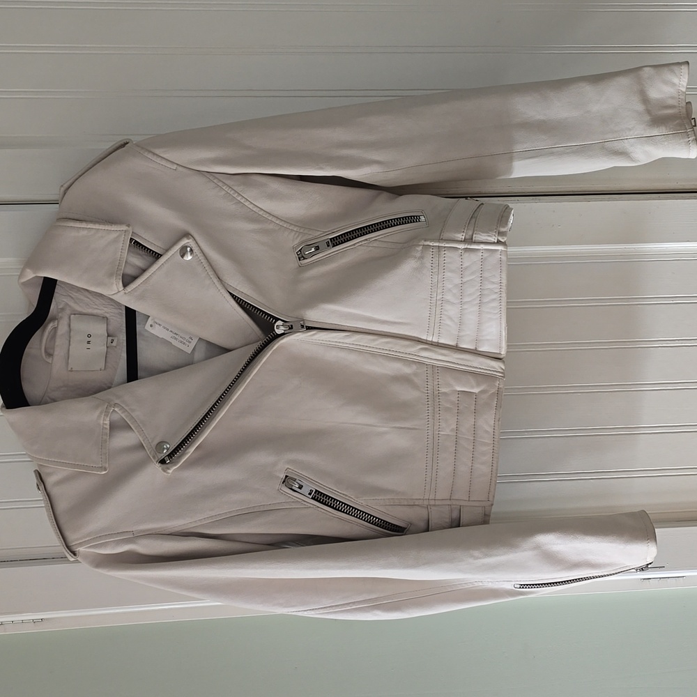 IRO cream leather jacket 42 fits 4/6